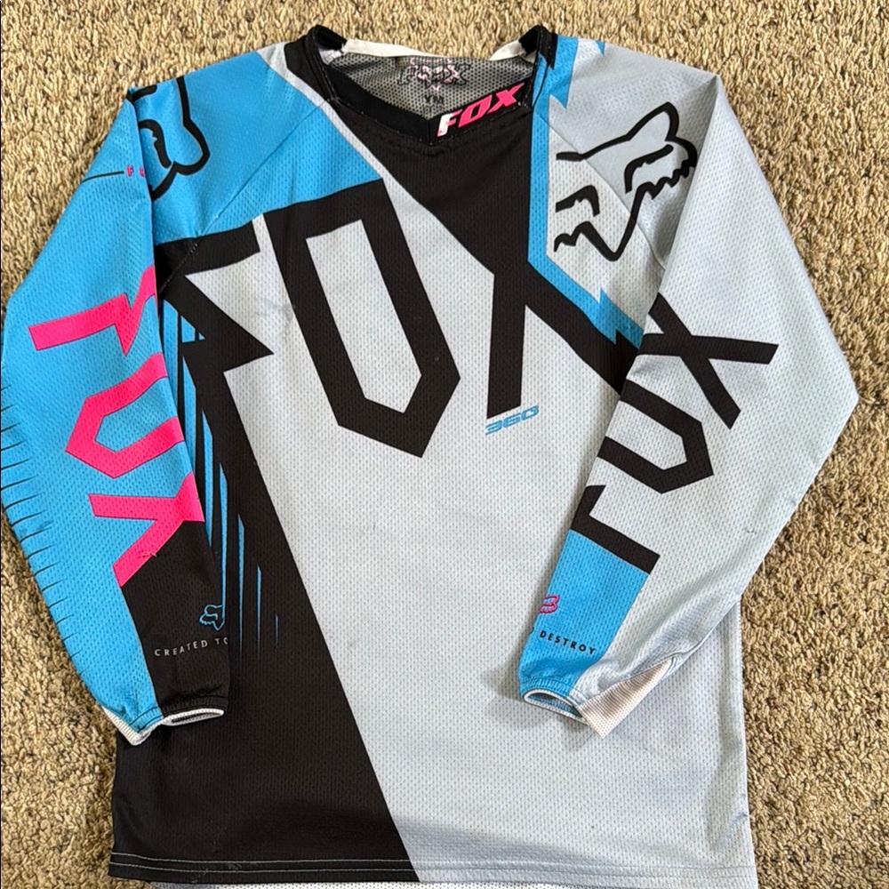 FOX Kids' Blue and Black Long Sleeve Top